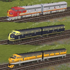 Top: ATSF 306 Superchief, Mid: ATSF 238 Freight, Bottom: D&amp;RGW 5654