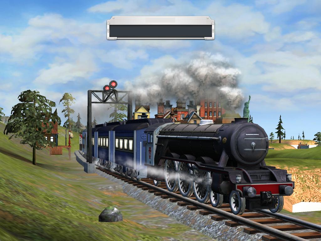 A 4-6-4 Hudson leaves the station.