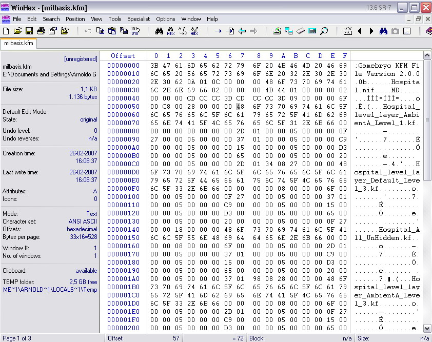 change the kfm references in winhex editor